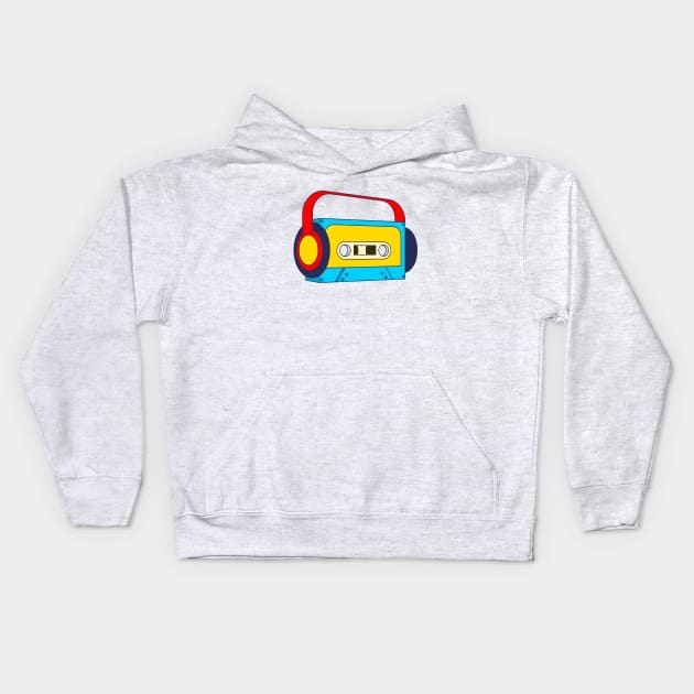 Retro Mixtape Kids Hoodie by edwardechoblue